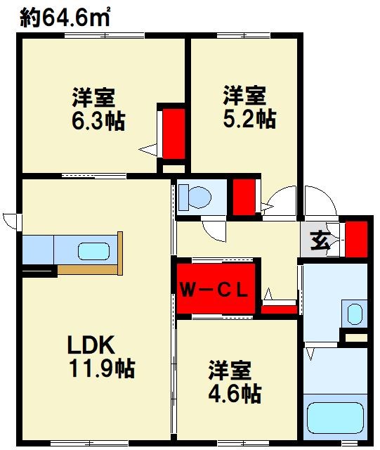 サン・ベレオ E棟の間取り