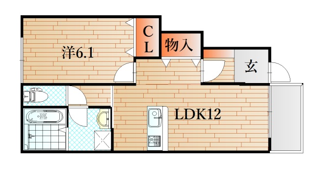 下関市長府黒門町のアパートの間取り