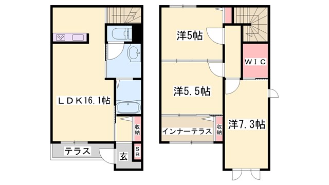 シャーメゾン　カルムBの間取り