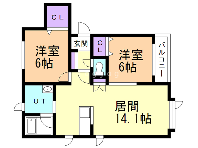 【札幌市西区宮の沢一条のアパートの間取り】