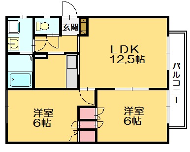 糟屋郡篠栗町田中のアパートの間取り