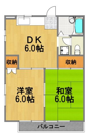 東京都福生市大字熊川（アパート）の賃貸物件の間取り