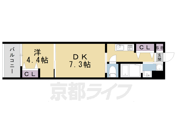 シエルコート紫竹の間取り写真
