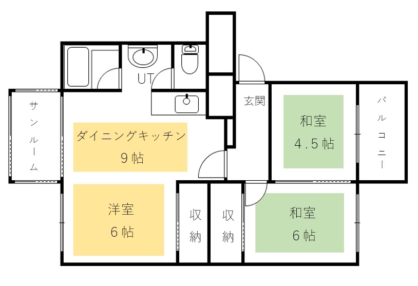 五輪団地Ｍ４号棟の間取り