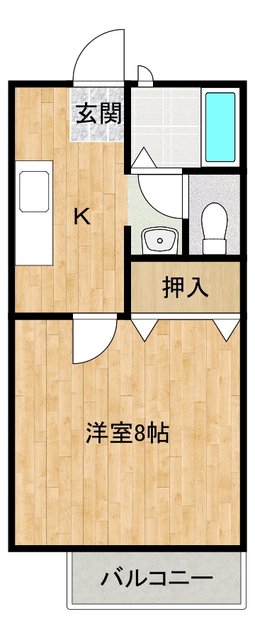 丸亀市土器町東のアパートの間取り