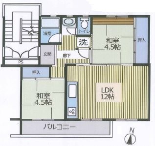 草加旭町団地　15号棟15号棟の間取り