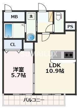 熊本市中央区世安のマンションの間取り