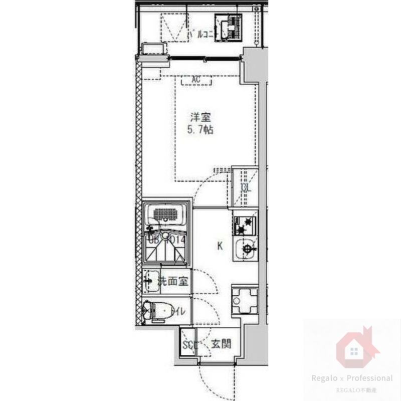 大阪市東住吉区杭全のマンションの間取り