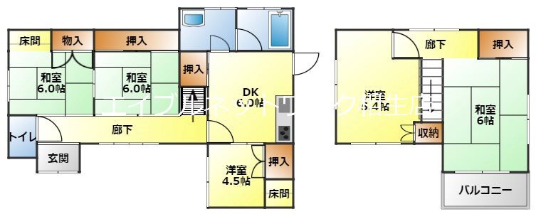 【陸本町Ｋ貸家の間取り】