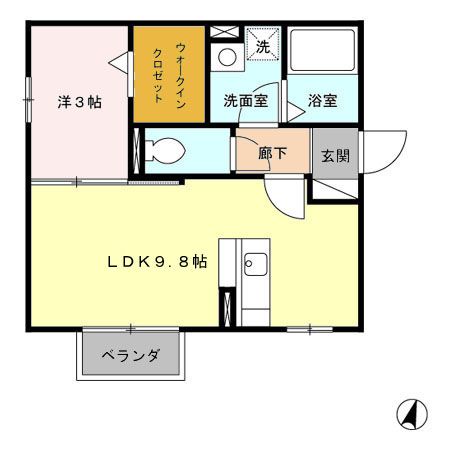 小千谷市大字千谷のアパートの間取り