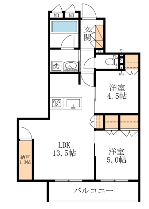 （仮称）光１丁目メゾンの間取り