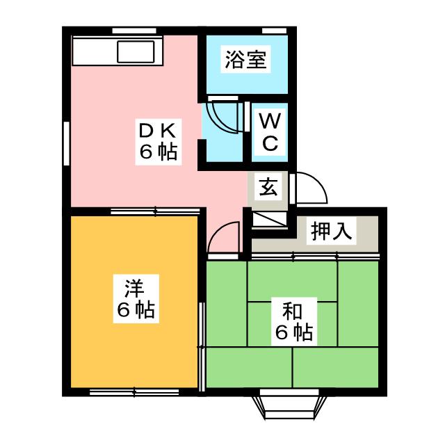 ユーハイツ南城　Ａ棟の間取り