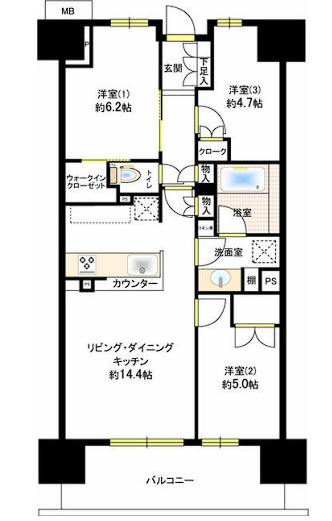 【パークホームズ千葉の間取り】