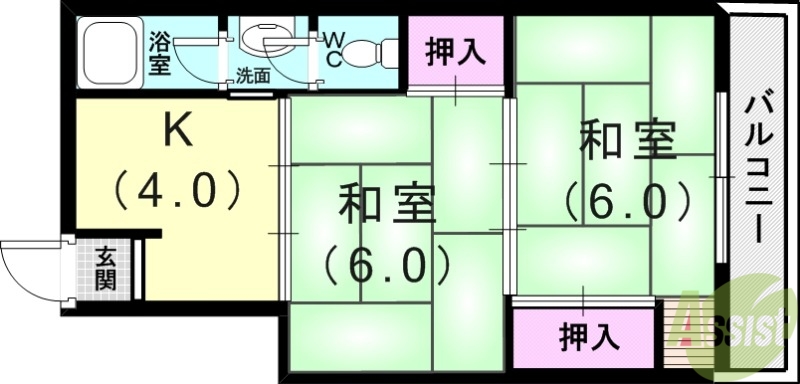 アイリス塩屋ハイツの間取り