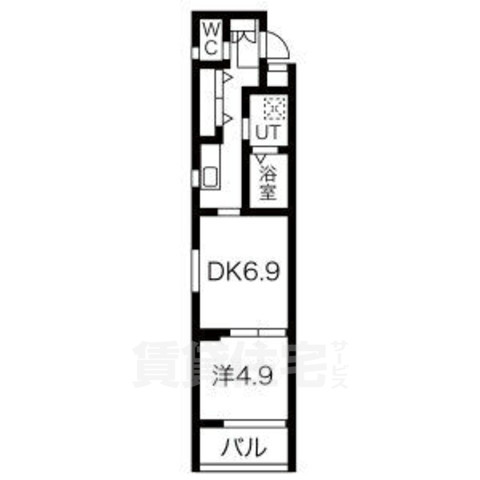 京都市南区四ツ塚町のマンションの間取り