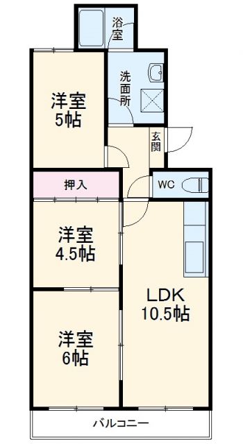 名古屋市東区大幸のマンションの間取り