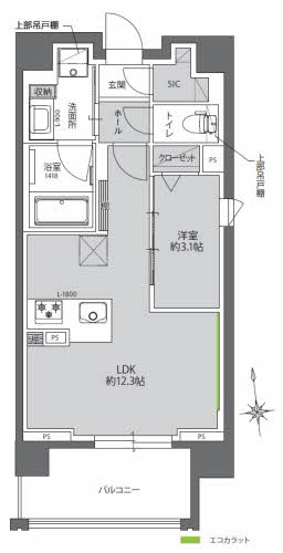 大阪市中央区法円坂のマンションの間取り