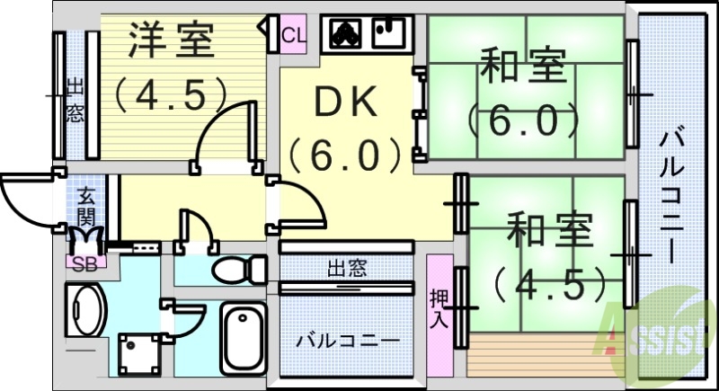 シティライフ21長田の間取り