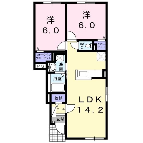 ミルグラース　Ｖの間取り