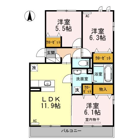 ラヴィーダB棟の間取り