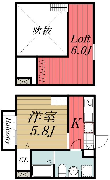 千葉市稲毛区園生町のアパートの間取り