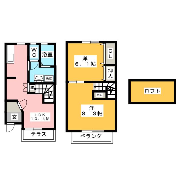 シーアイエス鴛鴨　Ｂ棟の間取り