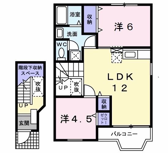 行橋市西泉のアパートの間取り