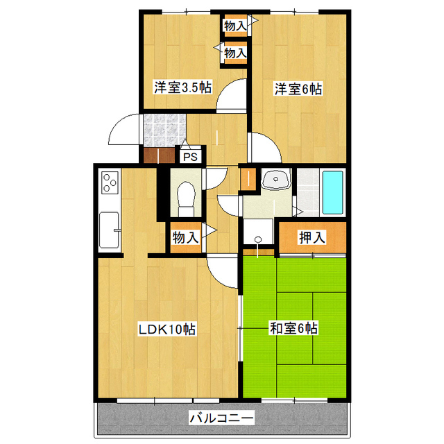 ヒルズ岡徳の間取り