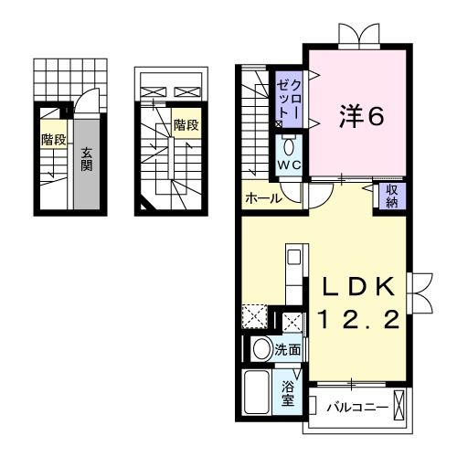 中間市蓮花寺のアパートの間取り