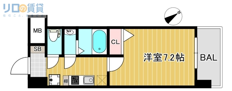 大阪市東淀川区瑞光のマンションの間取り