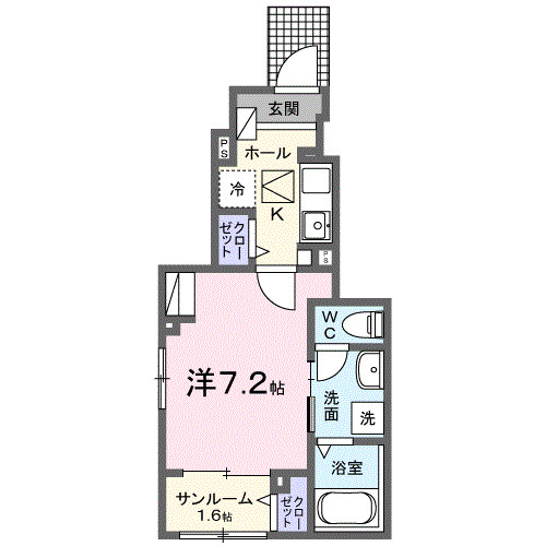 高松市元山町のアパートの間取り