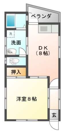 宇和島市保手のアパートの間取り