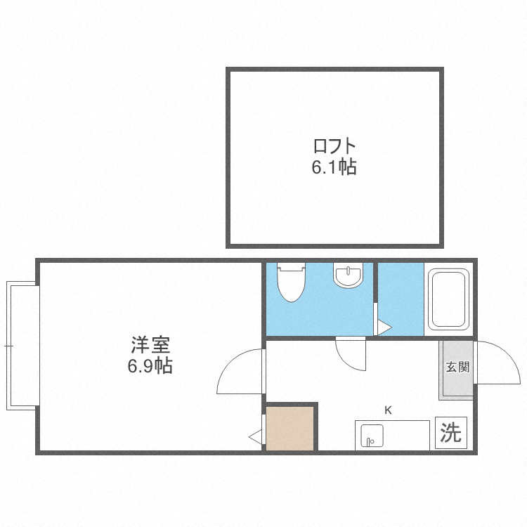 札幌市西区発寒七条のアパートの間取り