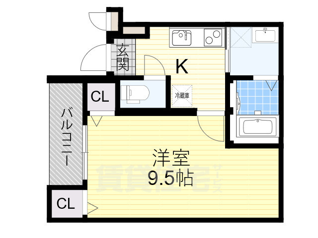 堺市北区百舌鳥本町のアパートの間取り