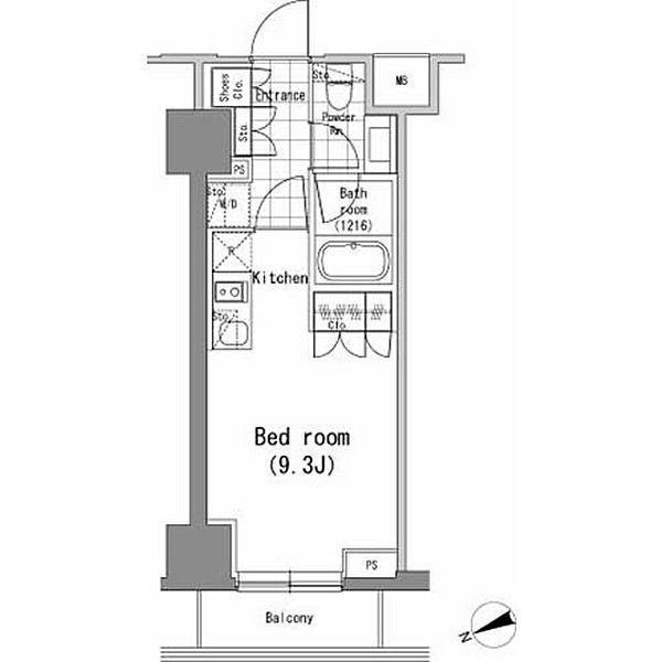 港区新橋のマンションの間取り