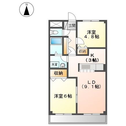 西尾市山下町のアパートの間取り