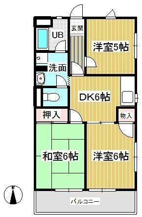 北町ハイツ２　礼金なしプランの間取り