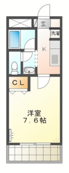 熊本市南区日吉のアパートの間取り