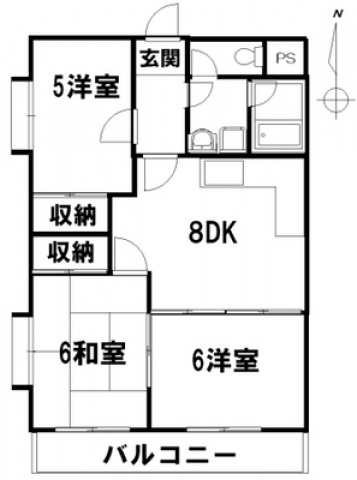 丸ビル　3DKの間取り