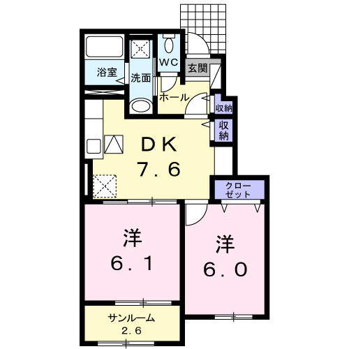 姶良市加治木町反土のアパートの間取り