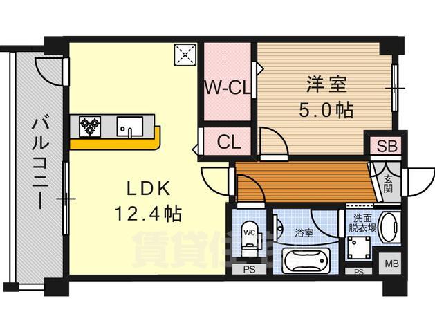 京都市南区吉祥院嶋高町のマンションの間取り