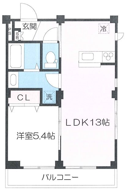 川崎市中原区田尻町のマンションの間取り