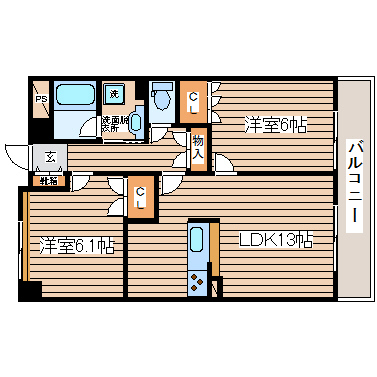 東仙台五番館の間取り