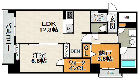 シャーメゾン川西中央の間取り