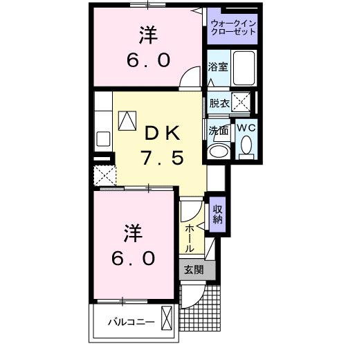 グランソレイユ　イーストの間取り