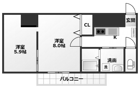 高崎市羅漢町のマンションの間取り