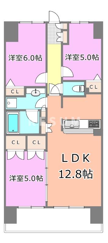 千葉市中央区中央港のマンションの間取り