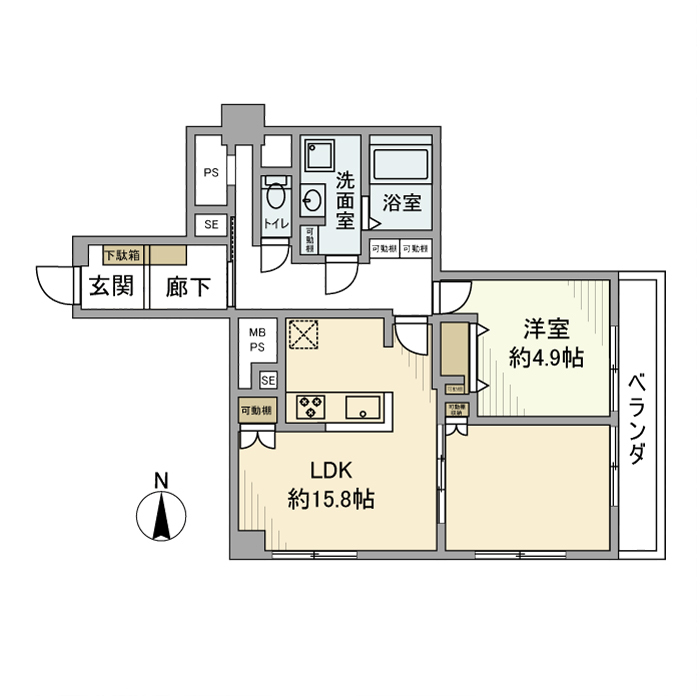 中央区勝どきのマンションの間取り