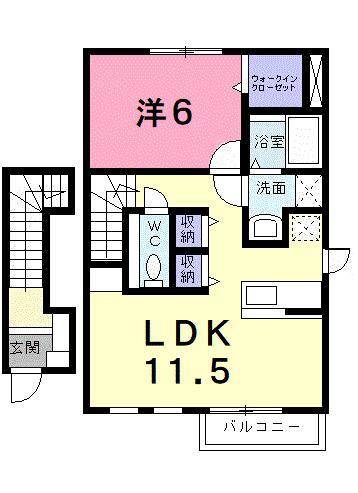 松山市吉藤のアパートの間取り