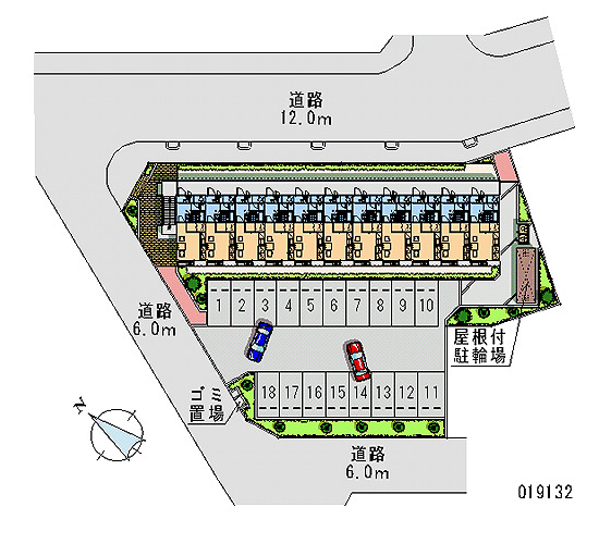 【レオパレスキルシェの駐車場】